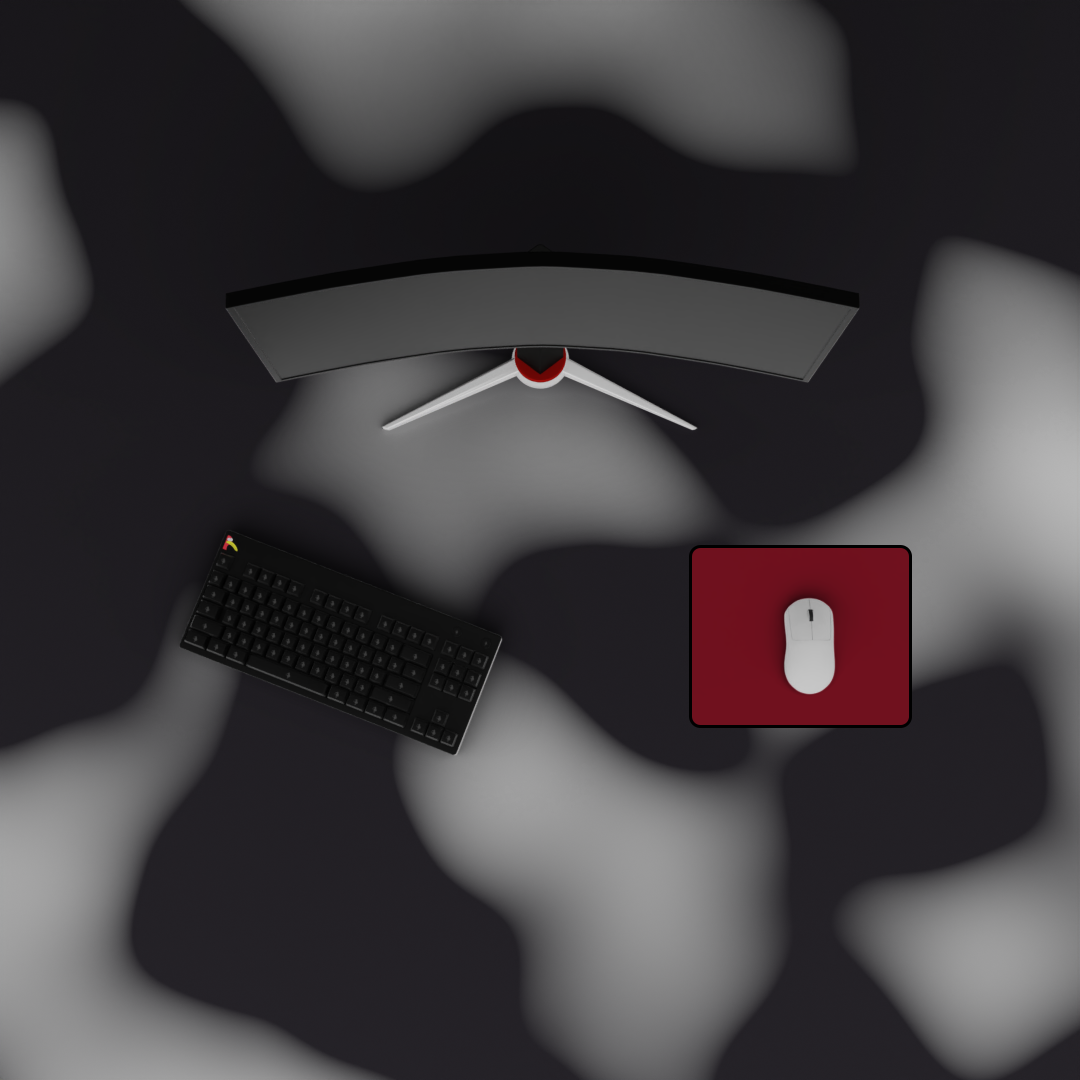 top down view of custom mousepad rough size