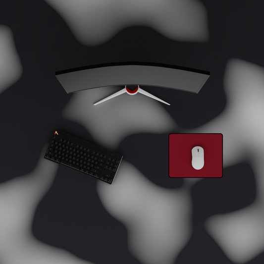 top down view of custom mousepad rough size